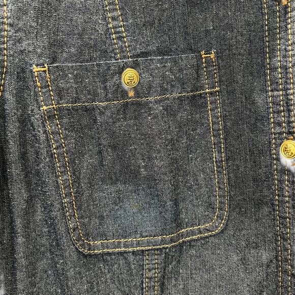 Ralph Lauren LRL Lauren Jeans Blue Denim Dress Military Size 8 Midi Short Sleeve - Picture 12 of 12